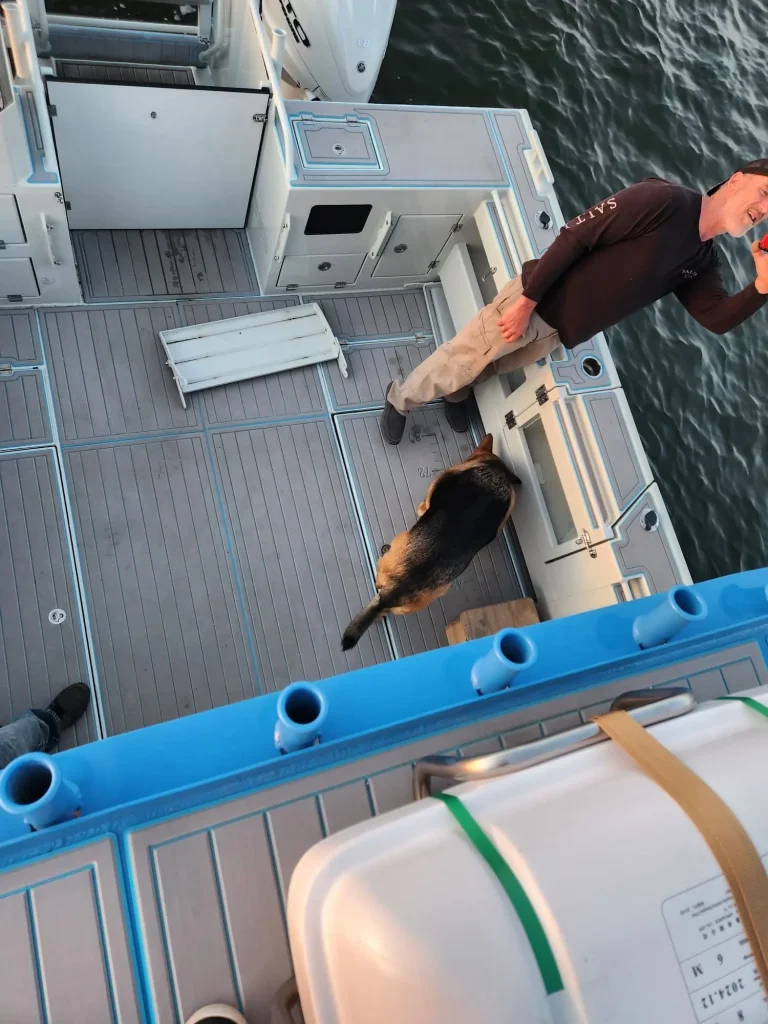 Deck fit out work on a plate aluminium boat