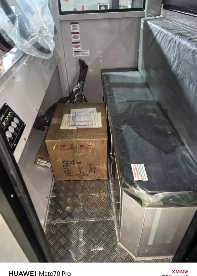 Fit out components stored aboard during build
