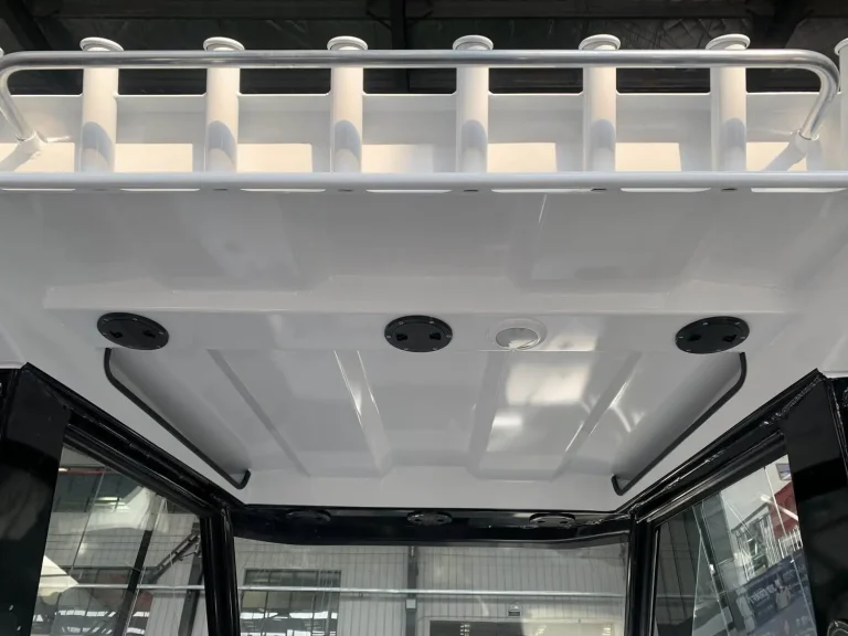 Hardtop underside with rod holders and lighting