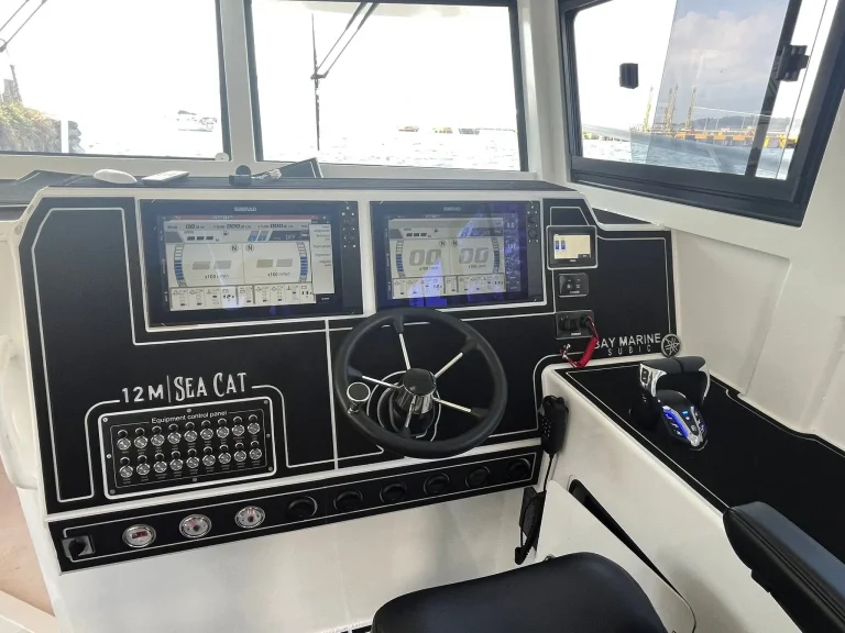 Helm console of a 12 metre sea cat
