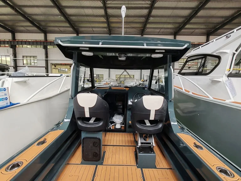 Helm seats and console with timber look flooring