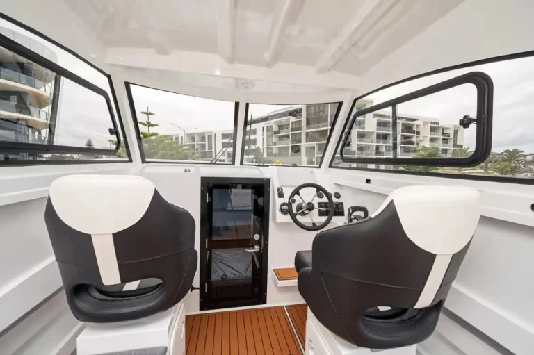 Helm seats and dash with chart plotter