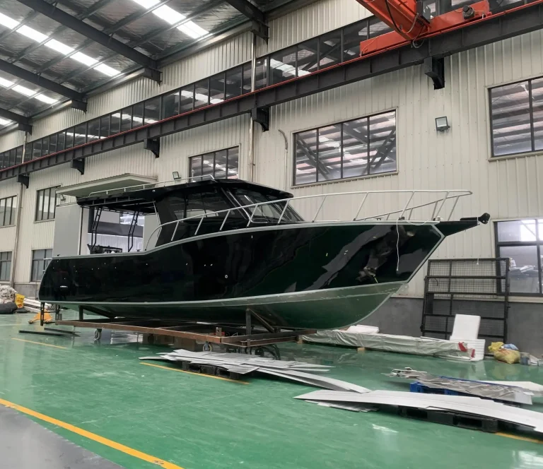 Long black plate aluminium hardtop cruiser in build