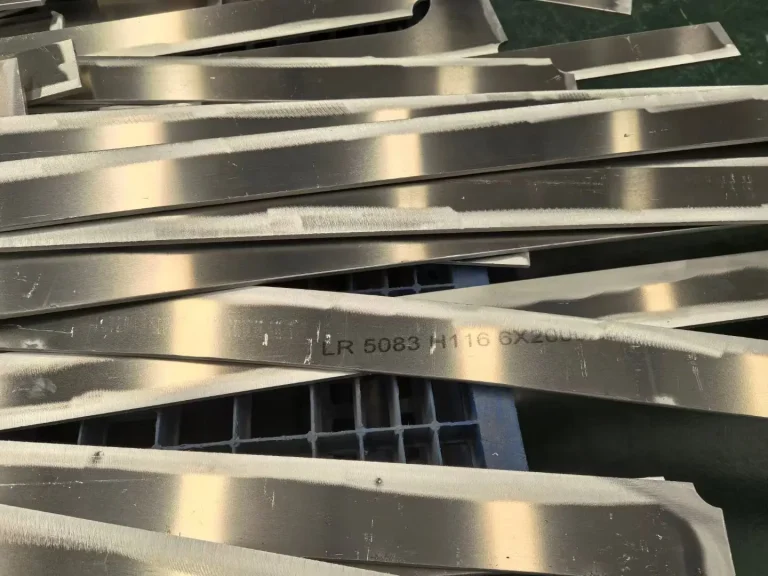 Marine grade aluminium plate stock in the factory