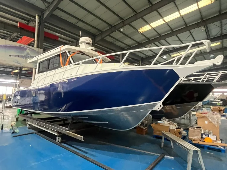 Navy plate aluminium hull under fit out