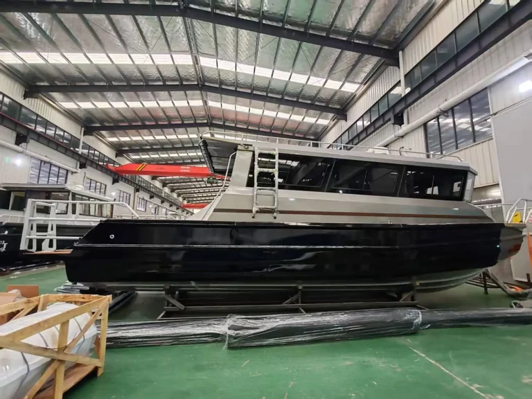 Plate aluminium passenger boat under fit out