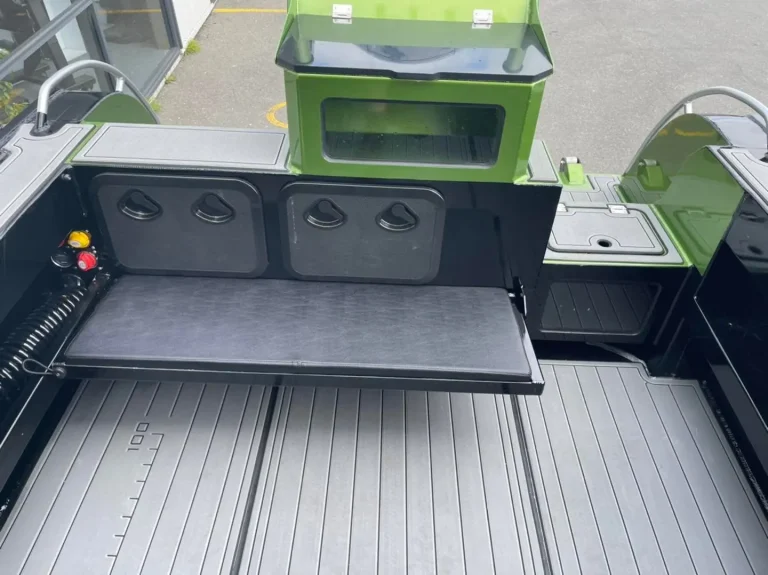 Rear deck with grey teak look flooring and eskies
