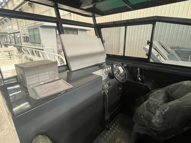 Wheelhouse console and windows during fit out