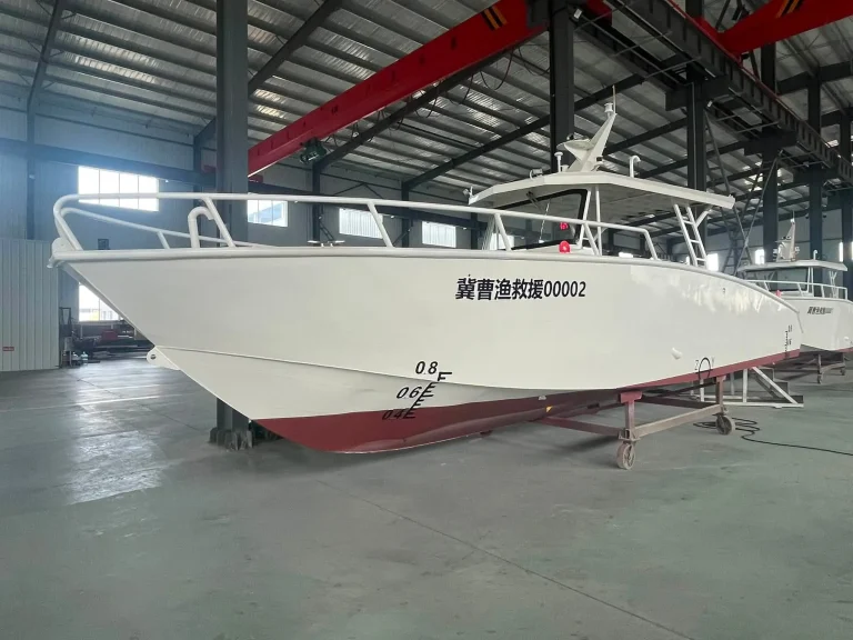White plate aluminium work boat with T-top