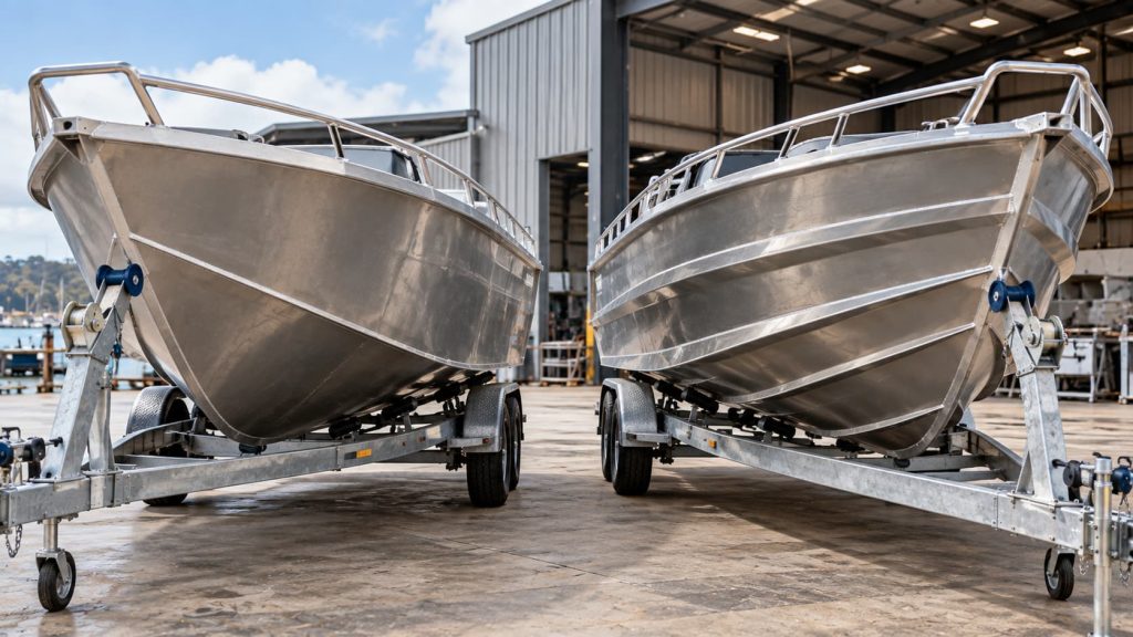 Single chine and double chine aluminium boat hulls compared