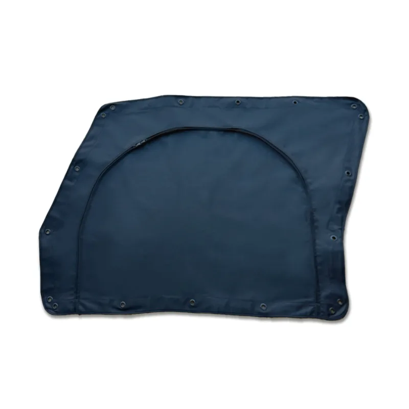 D-Flector heavy-duty PVC mesh replacement cover for a boat stone guard, with eyelets and zippered access panel