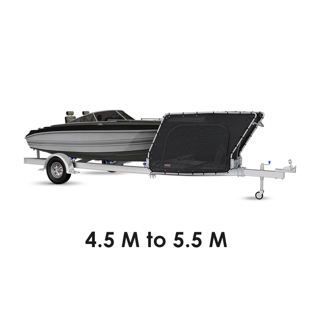 D-Flector D500 boat stone guard fitted to a trailer for 4.5 to 5.5 metre boats